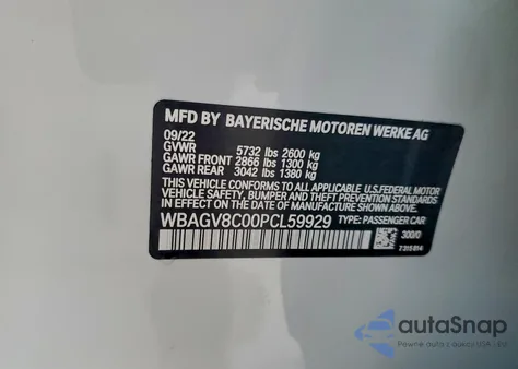 2023 BMW M850Xi z USA, uszkodzony, nr VIN WBAGV8C00PCL59929